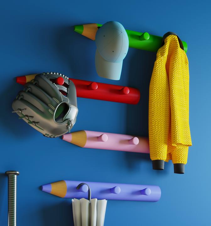 Actual product image VCM Wood hook wall coat rack Stifto