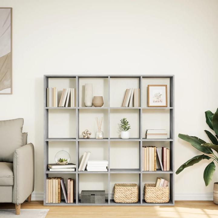 Actual product image VidaXL Bookcase Room divider Wall shelf Standing shelf Room divider Shelf Concrete grey (137.5 x 29 x 137.5 cm)