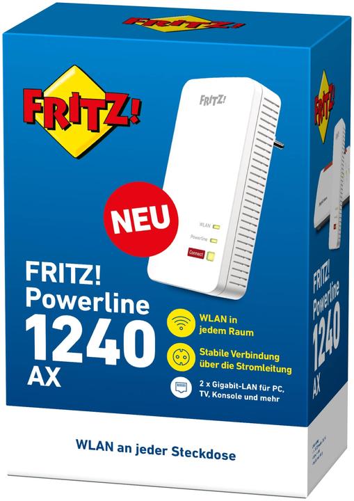 Actual product image AVM FRITZ!Powerline 1240 AX Single (1200 Mbit/s)