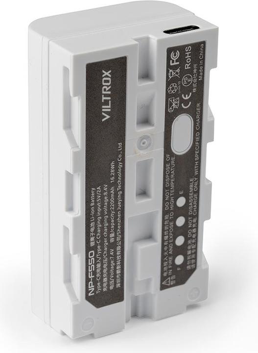 Image du produit Viltrox NP F550 Battery 2200mah avec port de chargement USB C (Batterie)