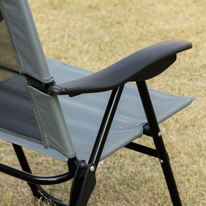 Immagine prodotto Swisshandel24 Set di 2 sedie pieghevoli sedia da giardino pieghevole con schienale regolabile bracciolo sedia da