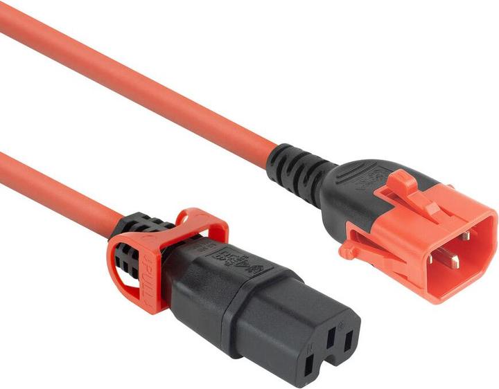 Actual product image Powercord C14 IEC Lock+ Dual Locking - C15 IEC Lock+ red 3 m, PC3877