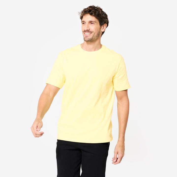 Actual product image Domyos Men's breathable T-shirt - pastel yellow (M)