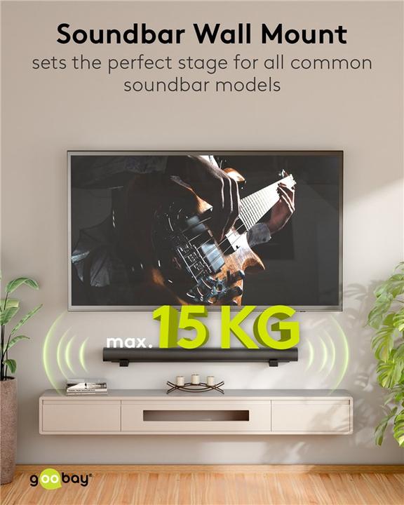 Produktbild Goobay Soundbar-Wandhalterung Universal (1 Stk., Wandmontage, Nicht beweglich)