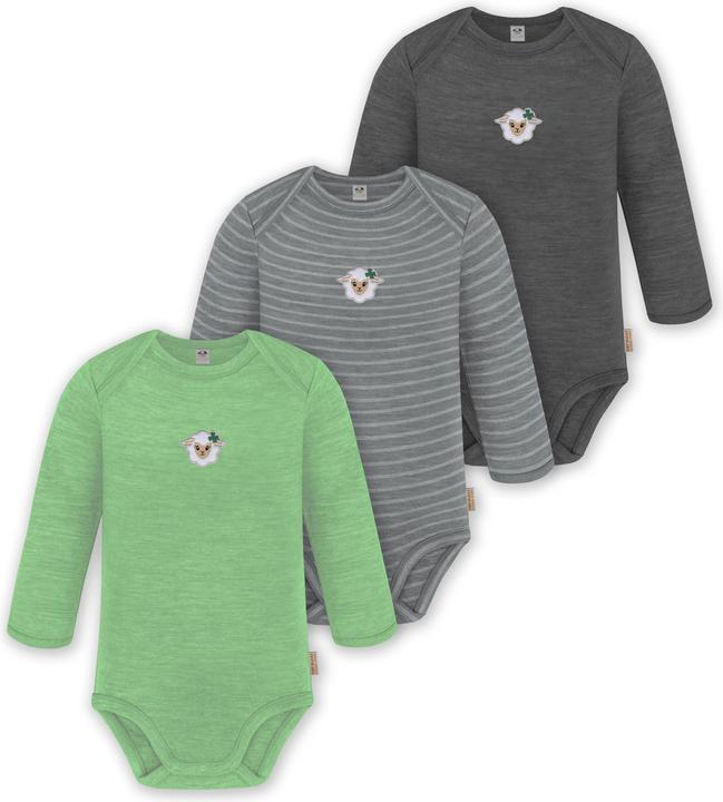 Normani 3er Pack Baby Merino Body Langarm „Auckland" - 9375