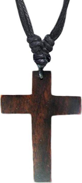 Actual product image Star Piercing Necklace black pendant cross from Narra wood (without brass, Organic)