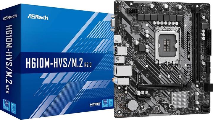 Produktbild AsRock H610M-HVS/M.2 R2.0 (LGA 1700, Intel H610, mATX)