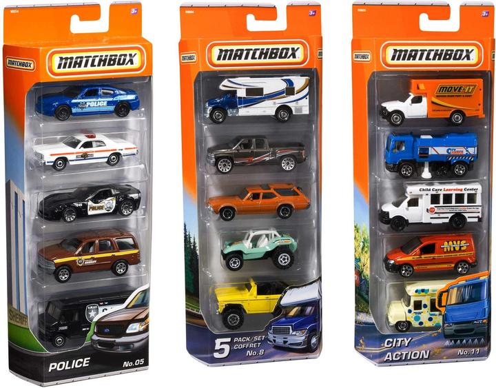 Actual product image Matchbox 5-PACK Vehicles Assortment