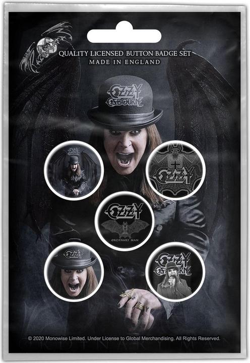 Produktbild Ozzy Osbourne Abzeichen Ordinary Man 5erPack Metall Kunststoff
