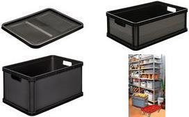 Produktbild keeeper Aufbewahrungsbox ""robert"", 45 Liter, graphite Tragkraft: 60 kg, Transportbox, lebensmittelecht, sä (45 l)