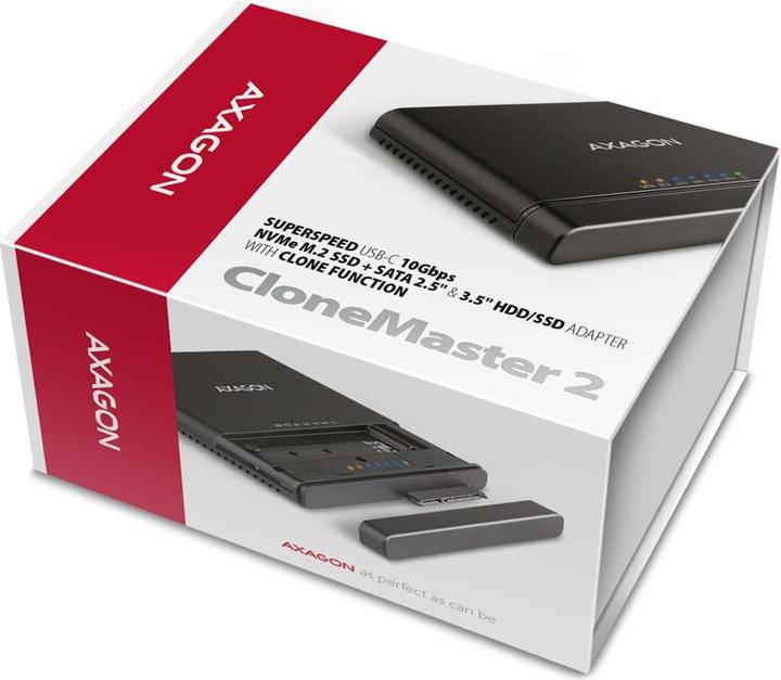Produktbild Axagon ADSA-CC USB-C - NVMe M.2 SSD & SATA 2.5"/3.5" SSD/HDD CLONE MASTER (M.2 2242, M.2 2260)
