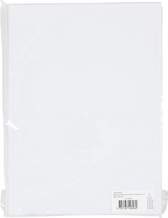 Actual product image Creativ Company EVA Foam Vellen Wit A4, 10pcs.