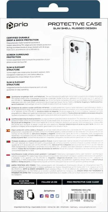Produktbild prio Schutzhülle für Samsung Galaxy S10 Lite klar (Samsung Galaxy S10 Lite)