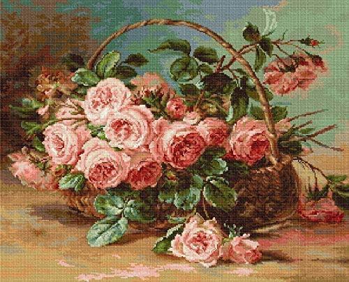 Luca S Stickset „Korb mit Rosen“