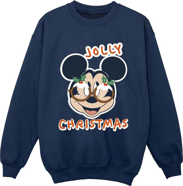 Actual product image Disney Boys Mickey Mouse Jolly Christmas Glasses Sweatshirt (116)