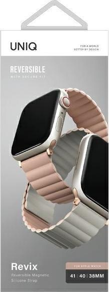 Immagine prodotto Uniq pasek Revix Apple Watch Series 1/2/3/4/5/6/7/8/SE/SE2 38/40/41mm. Rotore magnetico reversibile (Acciaio inossidabile, Silicone)