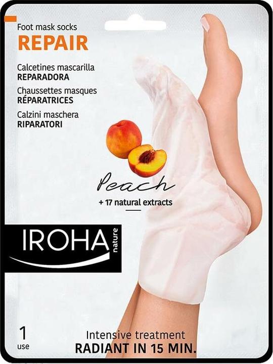 Actual product image Iroha Nature Nature - Foot Mask Socks Repair Peach (Foot mask, 9 ml)