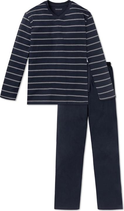 Schiesser langer Pyjama Schlafanzug natürlich 100% Baumwolle | auch Übergrössen (62)