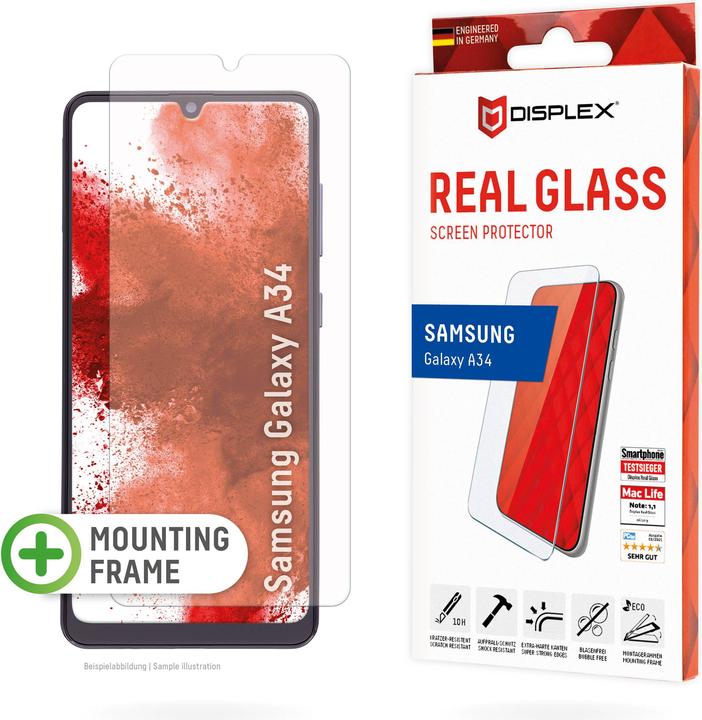 Actual product image Displex Real Glass, 2D Panzerglas (1 Piece, Samsung Galaxy A34 5G)