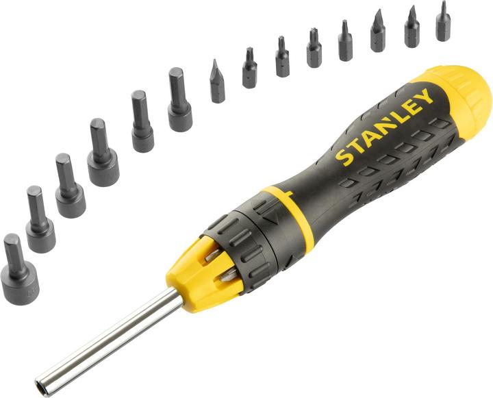Actual product image Stanley Bit screwdriver+20 bits ratchet (Square, Phillipps cross recess (PH), Port)