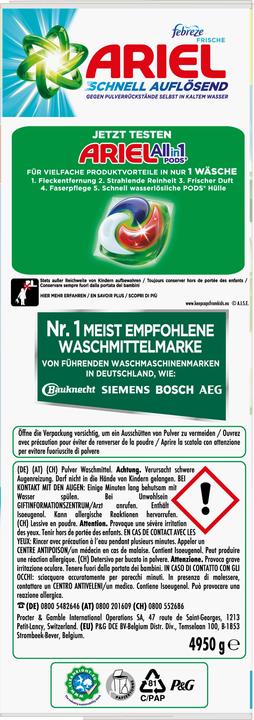 Energie-Label Ariel Waschpulver 90 Waschladungen Febreze Freshness (90 Waschgänge, Pulver)