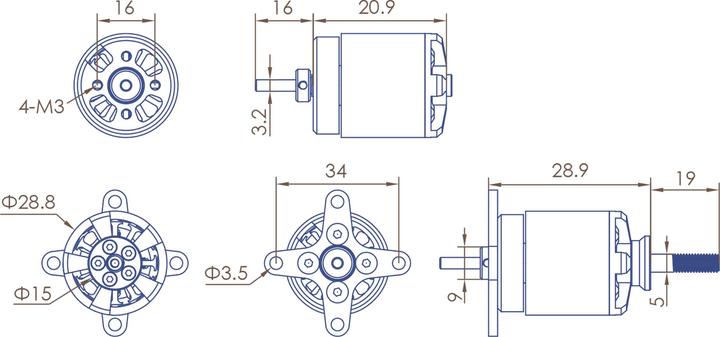 Actual product image Planet-Hobby JOKER 2822-18 V3 1800 KV BRUSHLESS MOTOR