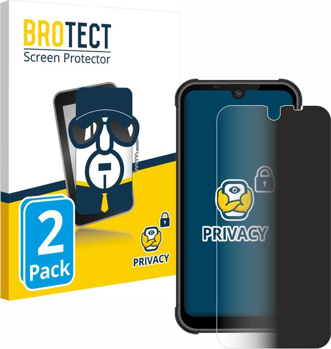 Productafbeelding BROTECT Anti-spionnetje privacyfolie Beschermfolie tegen blauw licht (2 Stuk, Beafon MX1)