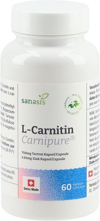 Immagine prodotto Sanasis L-Carnitina Carnipure Capsule originali (60 Pezzo/i, Pillole, 500 g)