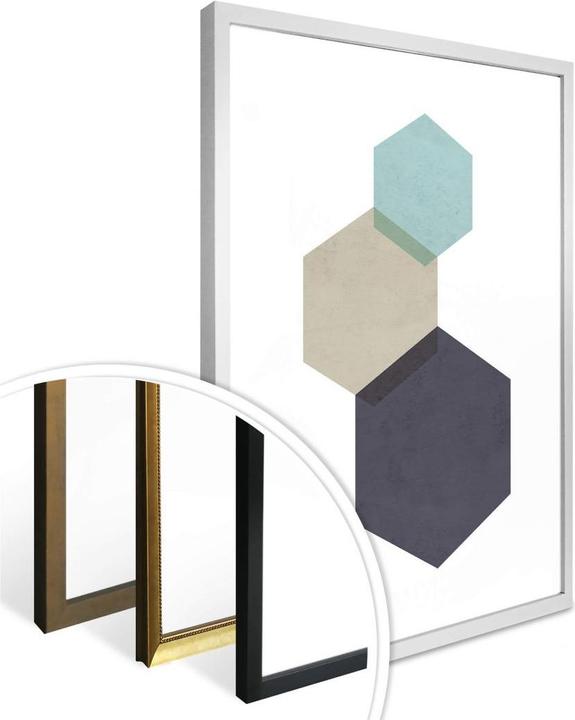 Produktbild Trenddeko Hexagons aqua (40 x 50 cm)