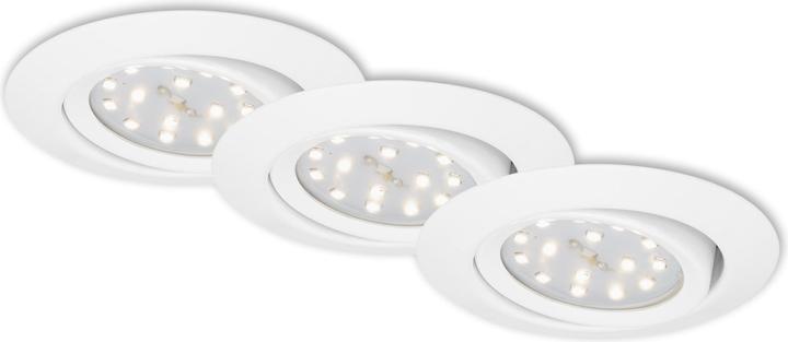 Actual product image Briloner LED recessed luminaire set of 3, white, 3xLED module/3W (300 lm)
