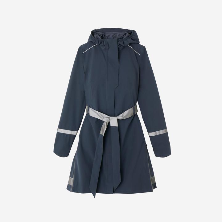 Actual product image Btwin Rain trench coat City 940 waterproof ladies navy blue (M)