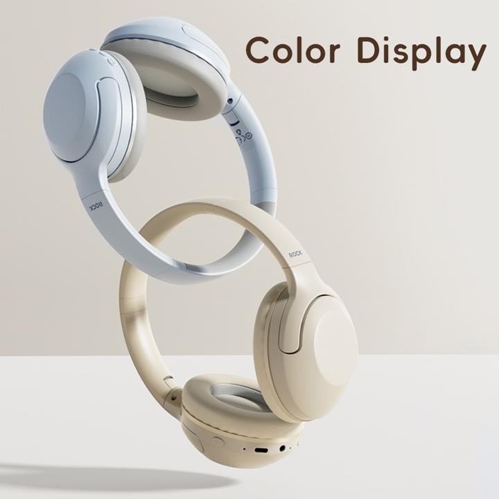 Produktbild Rock - O3 ANC Wireless Headphones RAU0773 - Bluetooth-Kopfhörer, Beige (15 h, Kabellos)