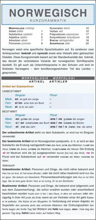 Produktbild Leporello: Norwegisch Kurzgrammatik – Die komplette Grammatik im Überblick (Deutsch, Norwegisch, Klára Winklerová, 2018)