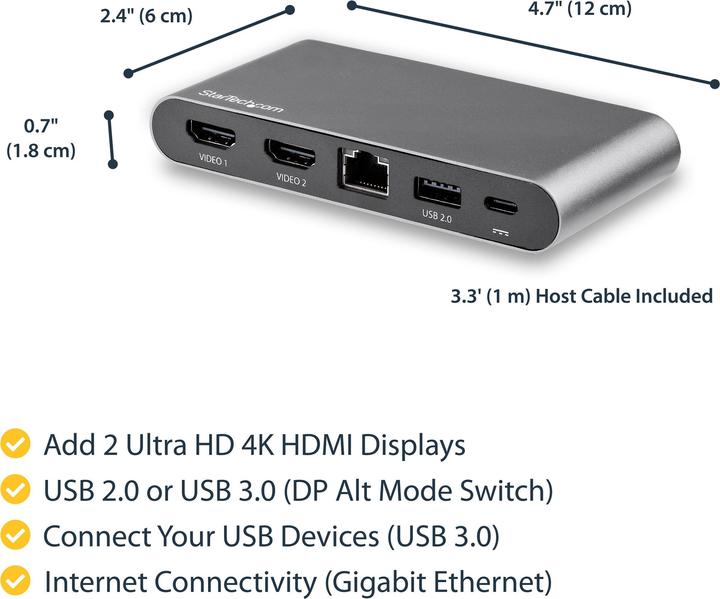 Immagine prodotto StarTech DK30C2HAGPD (USB-C, 4 Porti)