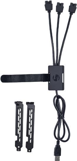 Produktbild Lian-Li PW-U2TPAB USB Hub - schwarz (0.60 m, USB 2.0)