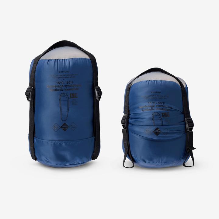 Produktbild Simond Mumienschlafsack koppelbar kompakt Trekking - MT500 15 °C Kunstfaser (44 cm)