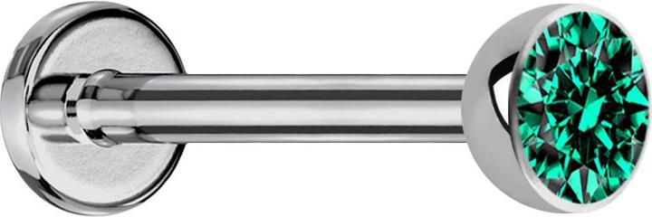 Actual product image Star Piercing Micro labret silver with hemisphere crystal turquoise (Titanium G23, without brass)