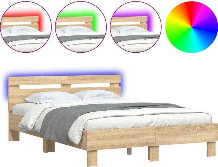 Image du produit VidaXL Cadre de lit avec tête de lit éclairage LED 120 x 190cm (120 x 190 cm)