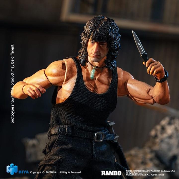 Actual product image Hiya Toys First Blood II Exquisite Super Series Actionfigur 1/12 First Blood III John Rambo 16 cm