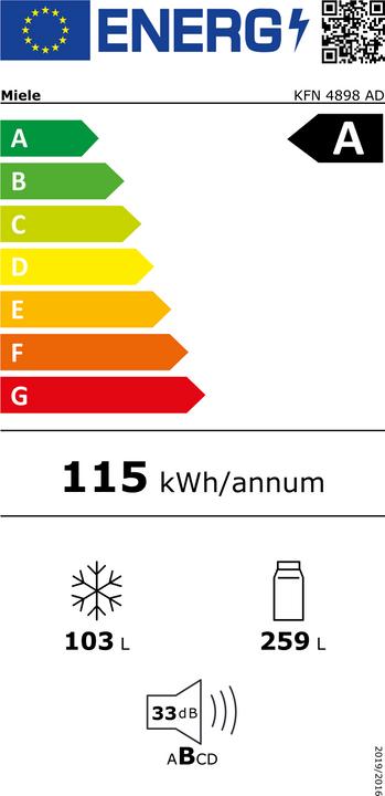 Energy Label Miele KFN 4898 AD (362 l)