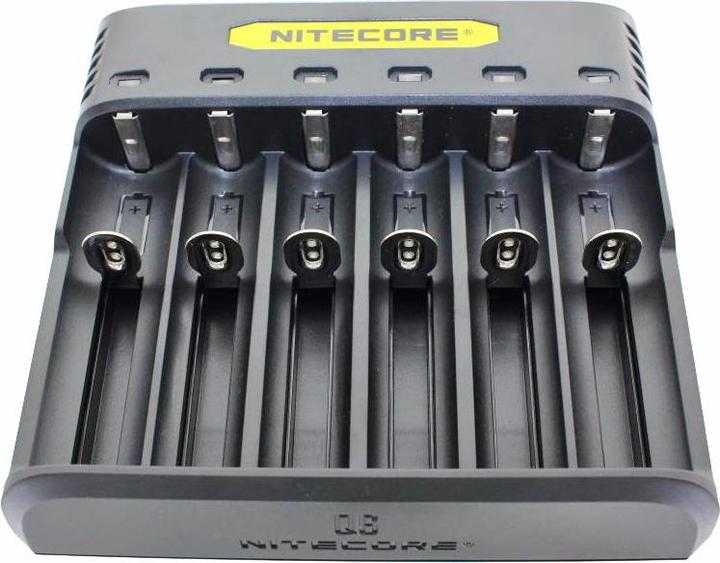 Actual product image Nitecore Q6 6-bay charger (1 pcs., 14500, 16340, 18650, 26650, Rechargeable battery)