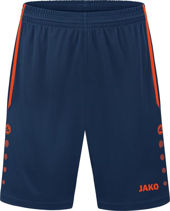 Fluorescent Red, navy blue
