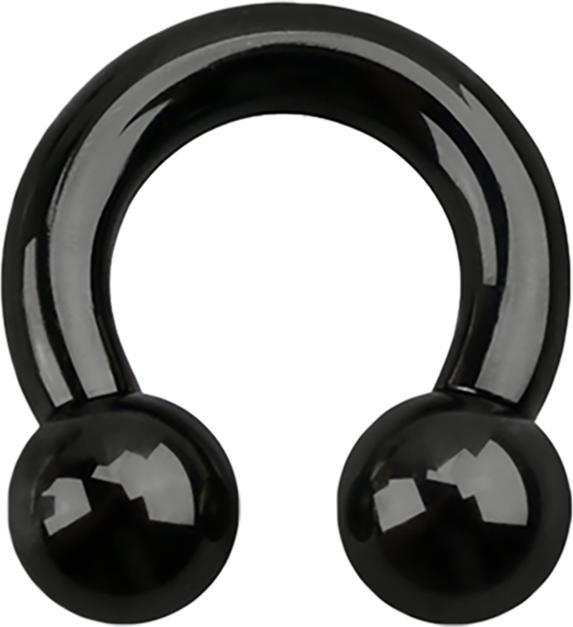 Star Piercing Circular Barbell Innengewinde schwarz mit zwei Kugeln (Titan G23, ohne Messing)