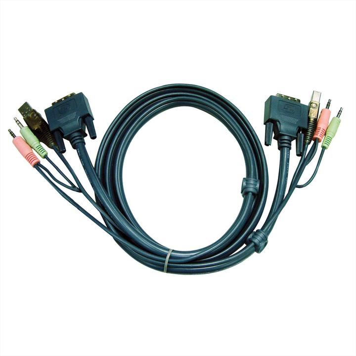 Actual product image Aten 2L-7D03UD: USB-DVI Dual KVM Cable 3M