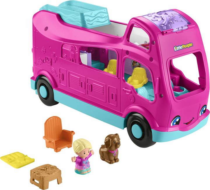 Image du produit Fisher-Price Little People Barbie Little Dreamcamper Set de jeu avec lumières et sons, 2 figurines (85)