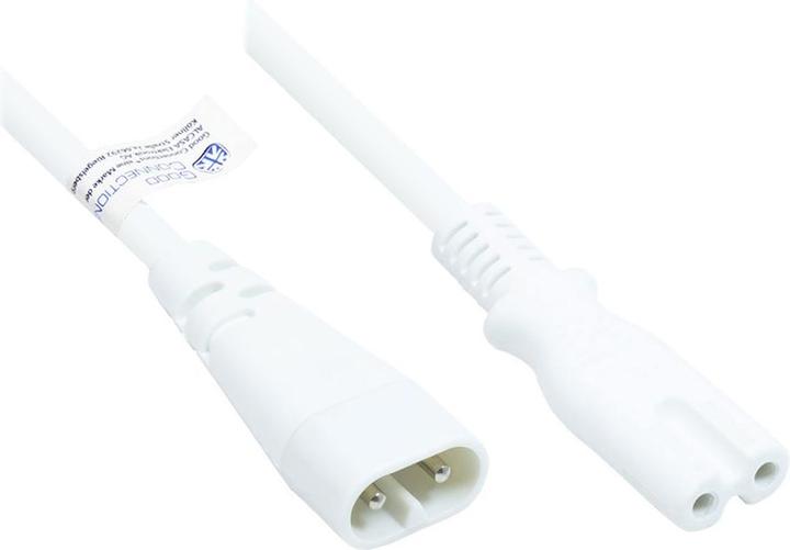Actual product image Good Connections Euro extension C8 plug (straight) to C7/Euro 8 socket (straight), white, 0.75 mm², 2 m, ® (2 m)