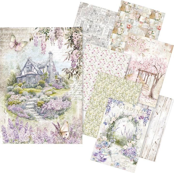 Immagine prodotto Ciao Bella Motiv-Strohseiden Sortiment "Secret Garden", DIN A5, 8er-Set (8 x)