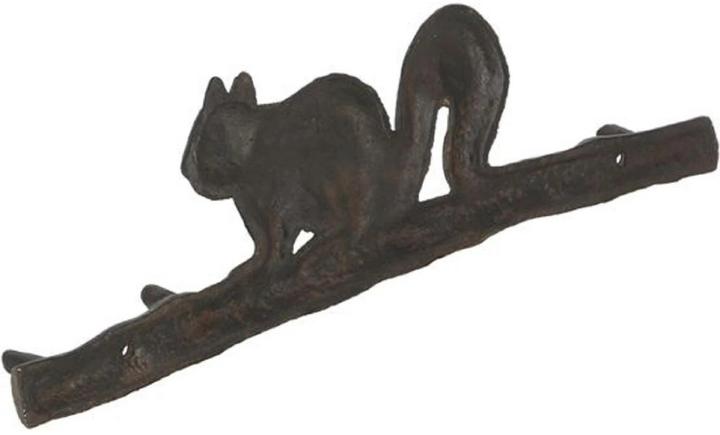 Produktbild Esschert Design Wandhaken Eichhörnchen auf Ast Dunkelbraun, 36.4 x 10.7 cm