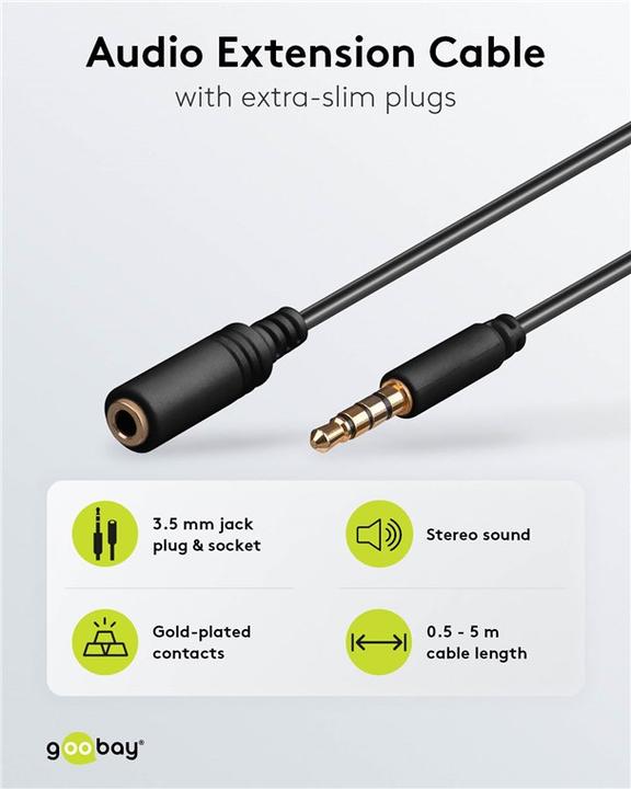 Produktbild Goobay 3.5mm - 3.5mm (1.50 m, 3.5mm Klinke (AUX))