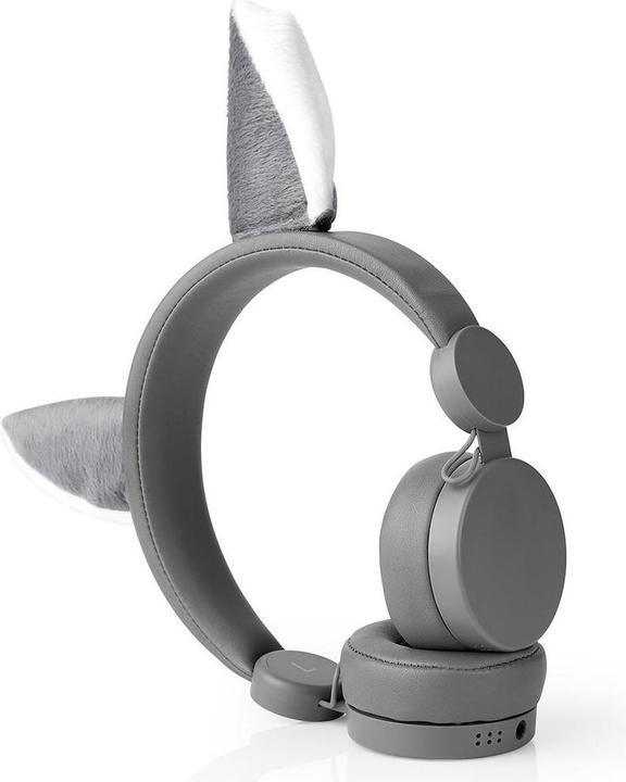 Actual product image Nedis On-ear headphones with cable On-ear headphones with cable 3.5 mm cable length: 1.20 m 85 dB Grey (Cable)